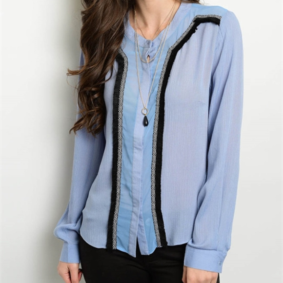 OH MY JULIAN INC. Tops - INDIGO BLACK LONGSLEEVE TOP